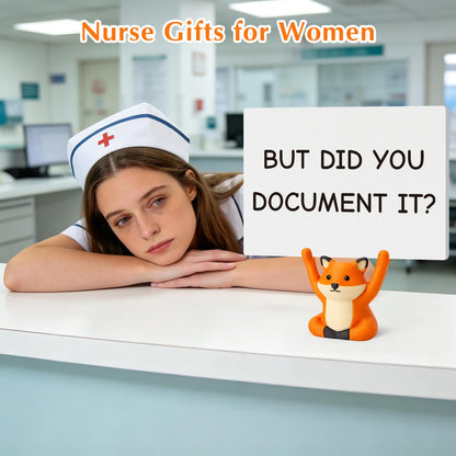 But Did You Document It Sign - Funny Gifts for Lawyer Nurse Teacher HR, Cute Fox Office Desk Accessories, Sarcastic Decor for Women Men, Coworker Leaving Boss Day Present