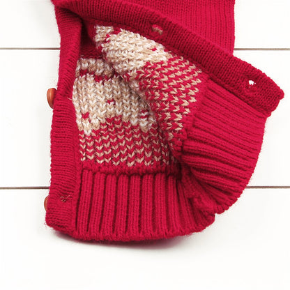 mimixiong Baby Christmas Sweater Toddler Reindeer Outfit Sleeveless Red Clothes 6-12 Months Romper
