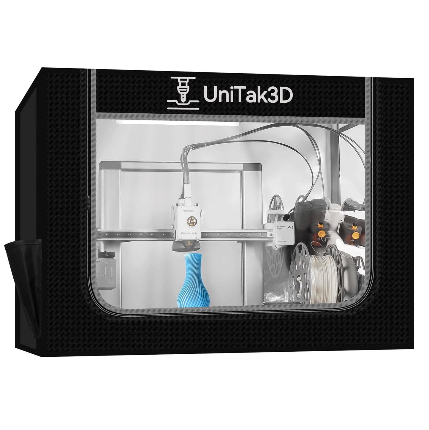 3D Printer Enclosure Protective Cover with LED Lighting Compatible with Bambu Lab A1 and A1 Combo with AMS lite Fireproof Dustproof Tent Constant Temperature-825 * 585 * 585mm
