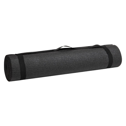 Mind Reader YOGAPVC-BLK All Purpose Extra Thick Yoga Fitness & Exercise Mats with Carrying Strap, High Density Anti-Tear