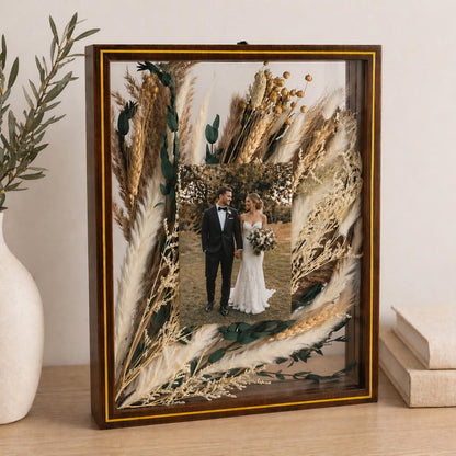 Pressed Flower Frame – Durable Dual Panel Design Glass Frame for Pressed Flowers – 11x14 Extra Large Easy-to-Use Gift Dried Flower Arrangements – Portrait or Landscape Floating Frames for Versatile Decor