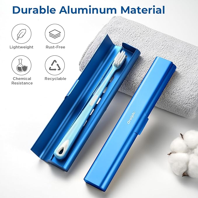 Aluminum Toothbrush Travel Case, Portable Travel Toothbrush Holder, Durable