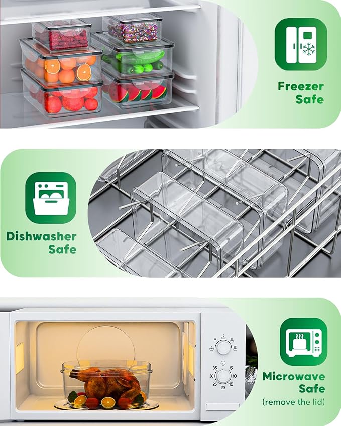 62 Pcs Large Food Storage Containers