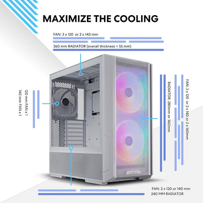Lian Li LANCOOL 216 RGB Mid-Tower PC Case, Black - High Airflow Design with ARGB Fans