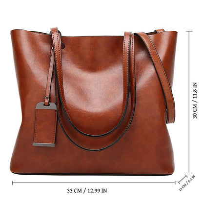 Aileese Womens Soft Leather Handbags Large Capacity Retro Vintage Top-Handle Casual Tote Shoulder Bags Brown