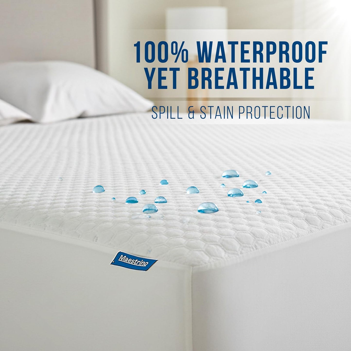 Luxury Queen Size Tencel Waterproof Mattress Protector Deep Pocket - Premium Cooling Bed Cover Pad - Hypoallergenic & Allergy-Friendly - Oeko-Tex Certified - Ultra Soft & Breathable