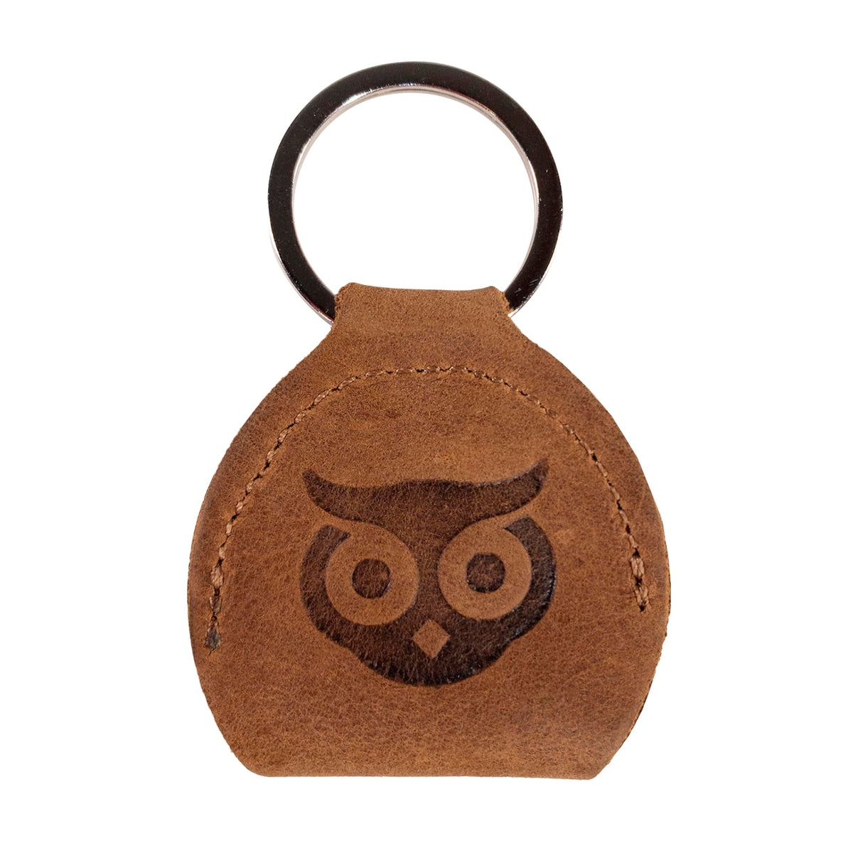 Hide & Drink, Guitar Pick Holder with Ring, Key Organizer, Keychain for Guitar Players, Full Grain Leather, Handmade, Single Malt Mahogany