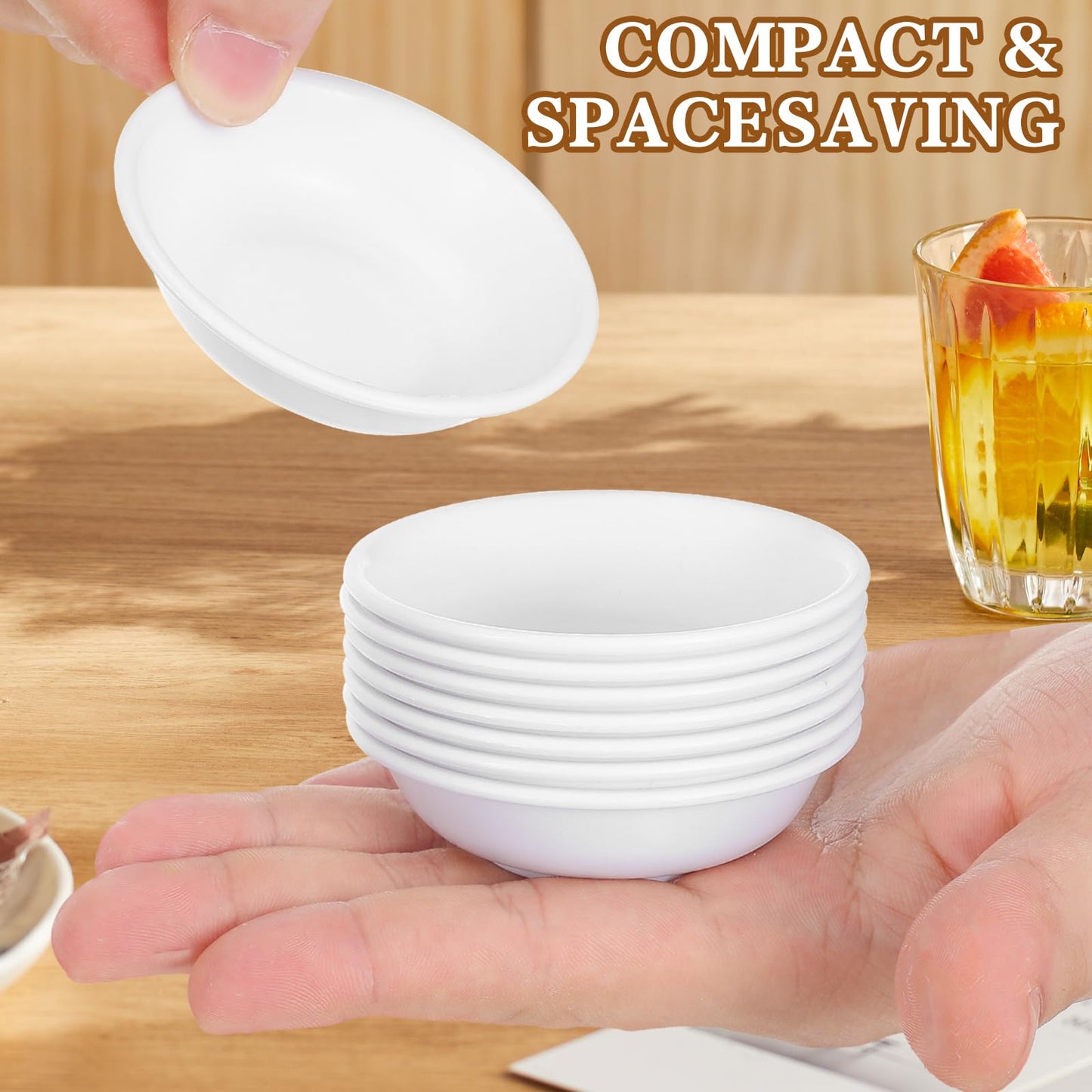 Angoily 20Pcs Unbreakable Dipping Sauce Bowls 2 Oz Plastic Round Soy Sauce Dish Appetizers Ramekin Set White Small Serving Bowls Condiment Side Dishes for Restaurant BBQ Party Dinner, Charcuterie