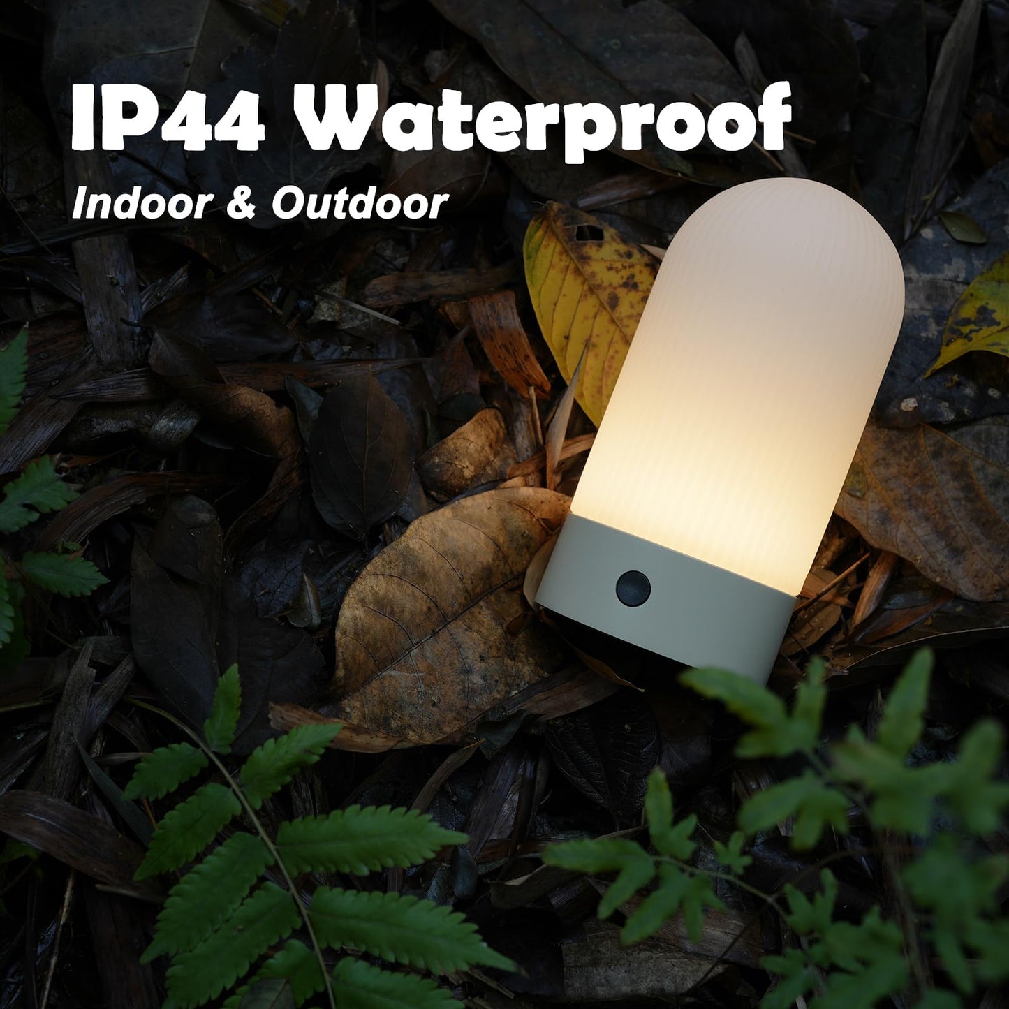 WEILAILUX Battery Operated Shower Lamp Waterproof, Small Portable Cordless Table Lamp Rechargeable, Touch Dimmable Mood Light for Home/Patio/Dining/Outdoor (Wood Grain)