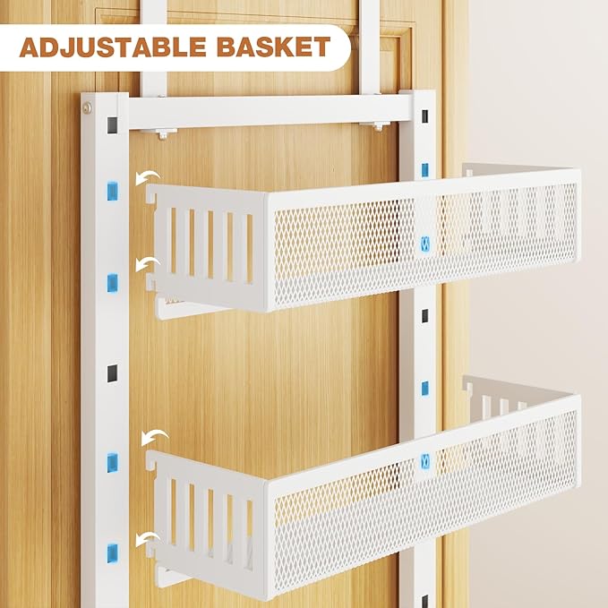 Pantry Door Organizers and Storage, 8-Tier Large Metal Heavy-Duty Frame Over