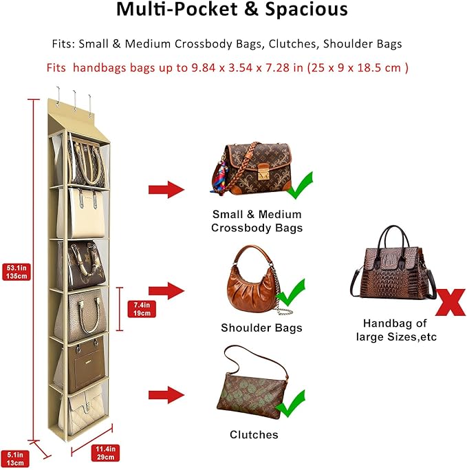 Lirex Over The Door Purse Organizer & Purse Shelf