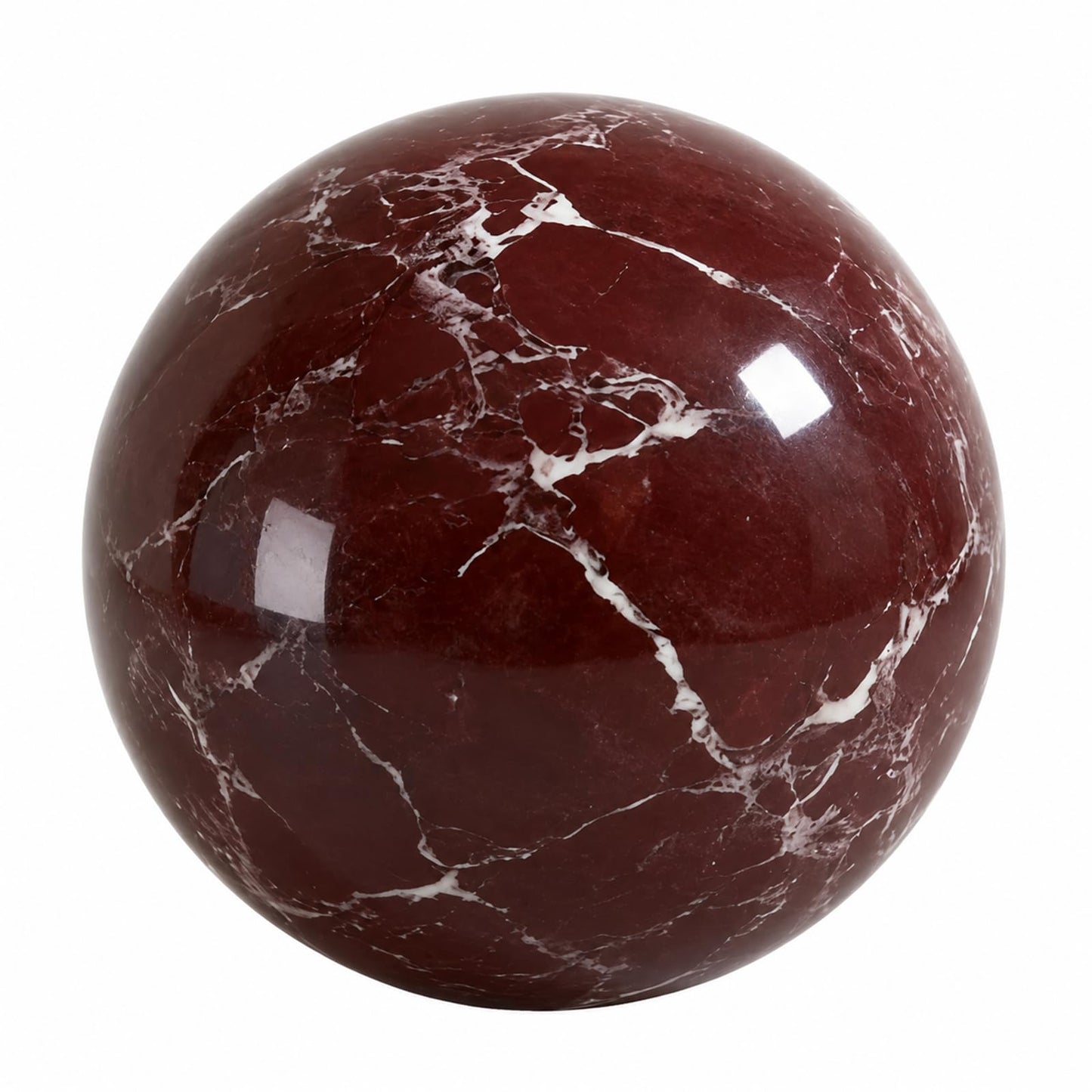 SIRIZEN-DIVING Rosa Levanto Marble Decorative Sphere, 12cm Large Solid Natural Stone Orb for Coffee Table, Console Table, Hotel, Entryway and Living Room Decor