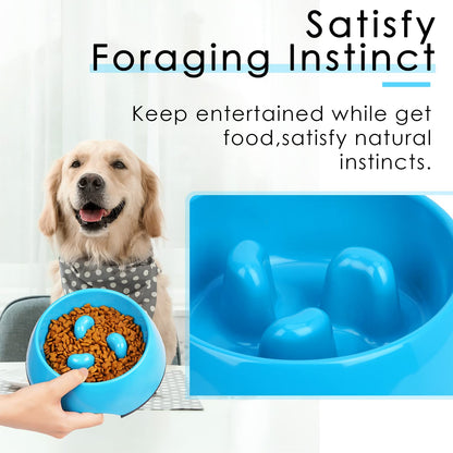 SuperDesign Slow Feeder Dog Bowls Cat Bowls- Anti-Gulping Puppy Slow Feeder Bowl for Dry Wet Raw Food Non-Slip Slow Feeder for Small Medium Large Breed