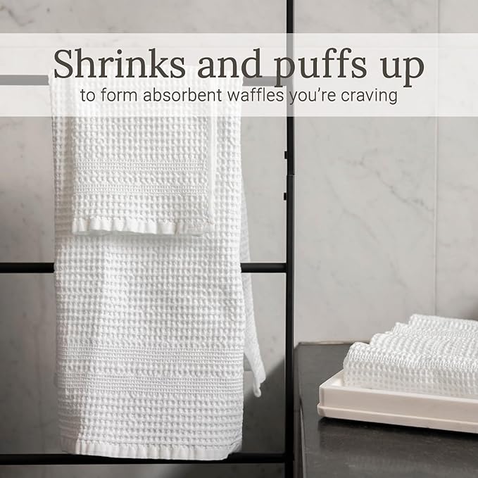 GILDEN TREE Waffle Towel Set Quick Dry Thin | 2 Bath Towels | 2 Hand Towels | 2