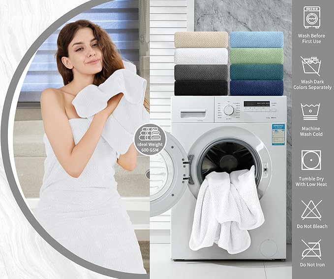 Extra Large Bath Towel Set of 4, Oversized Bath Sheet Super Soft Highly