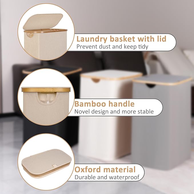 65L Slim Laundry Hamper, Narrow Laundry Basket