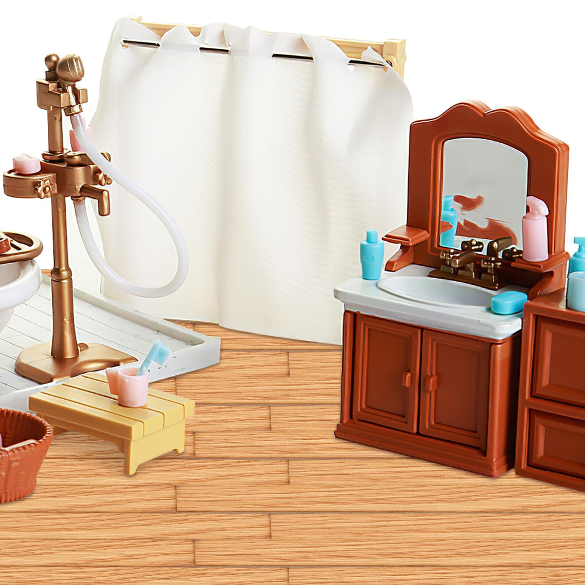 TOYANDONA 40pcs Miniature Dollhouse Flooring and 2pcs Miniature Dollhouse Foor Lamp