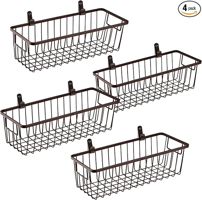 Farmhouse Metal Wire Bin Basket