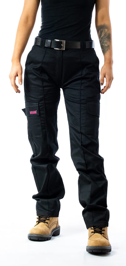 SITE KING Ladies Cargo Combat Work Trousers Sizes 10 to 20 (10, Black)