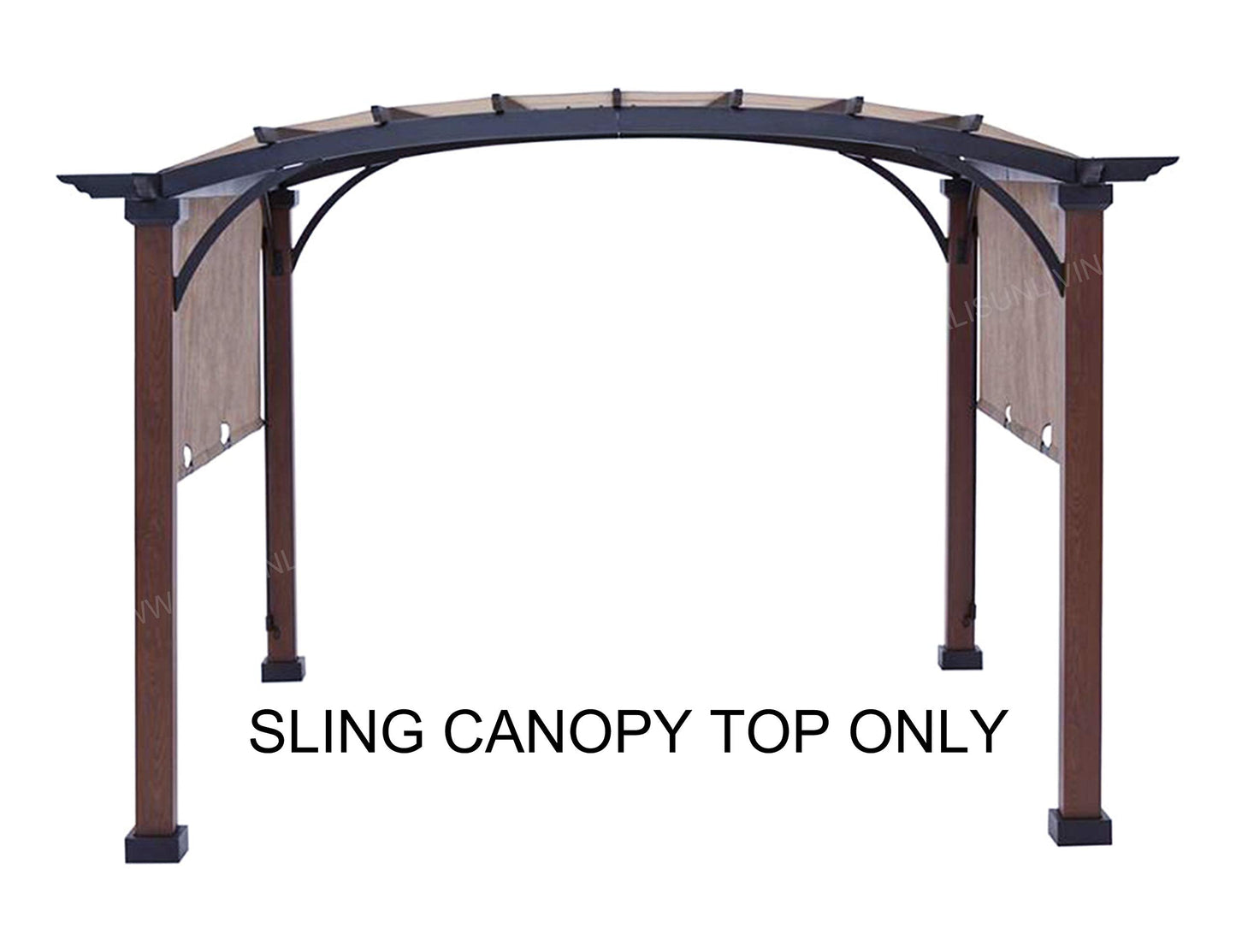 ALISUN Replacement Sling Canopy (with Ties) for the Lowe's Allen + roth 10 ft x 10 ft Tan/Black Material Freestanding Pergola #L-PG152PST-B (Size: 200" (L) x 103" (W))
