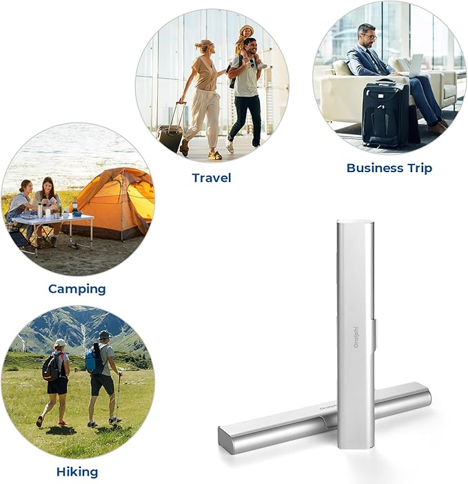 2 Pack Aluminum Toothbrush Travel Case, Portable Travel Toothbrush Holder