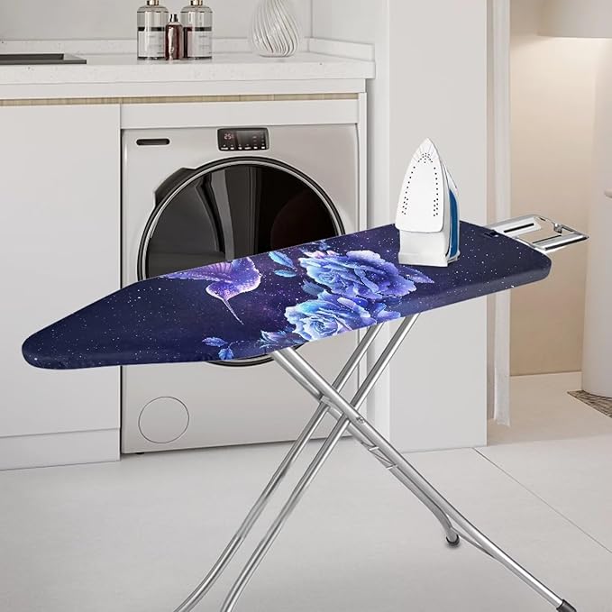 Purple Hummingbird Rose Ironing Board Cover and Pad Rooster Pattern Extra Wide