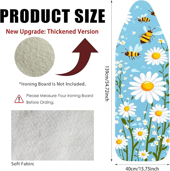 Nuxovilar Ironing Board Cover Needle Cotton 15x54 Inches | Ironing Board Cover