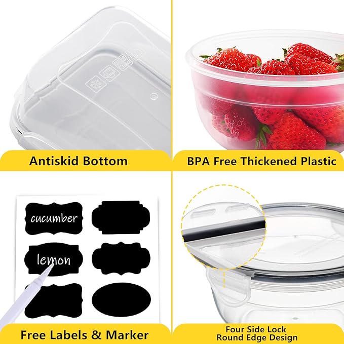34 PCS Food Storage Containers Set