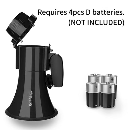 MGROLX MMGROLX 30w Megaphone Bullhorn | Loud Speaker w/ 6 Different Sound Effects | Built-in Bluetooth Mode, Siren and Recording | Voice Changer Function for Outdoor Sports, Party, Kids(Black)