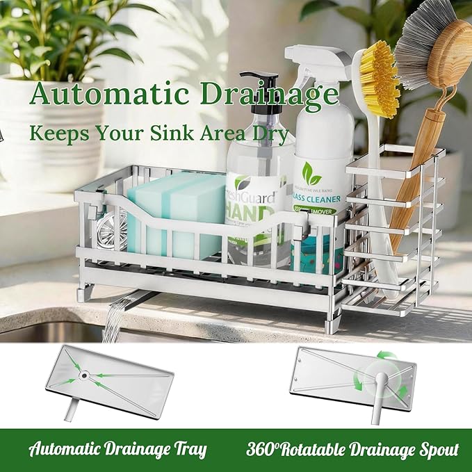 Sponge Holder for Kitchen Sink, Kitchen Sink Caddy