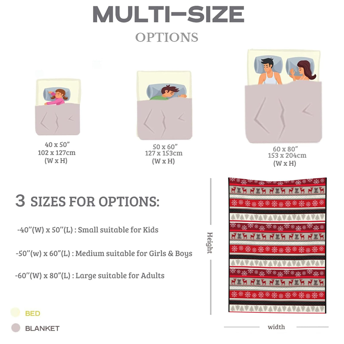 Christmas Throw Blanket Fuzzy Soft Cozy Christmas Blankets Soft Throws Warm Lightweight Plush Fleece Throw Blanket for Kids Men Women Gift Bed Couch Sofa 50"x40"