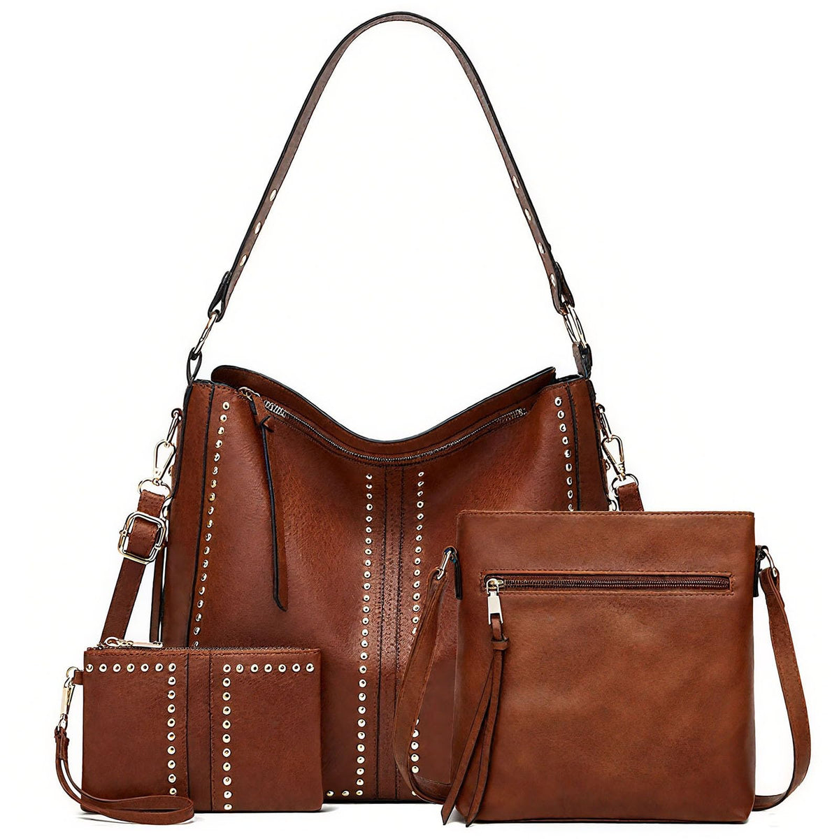 Hobo Bag for Women, Top Handle Satchel Handbags Purse and Wallet Set Ladies Chic Shoulder Purse Bucket Handbag