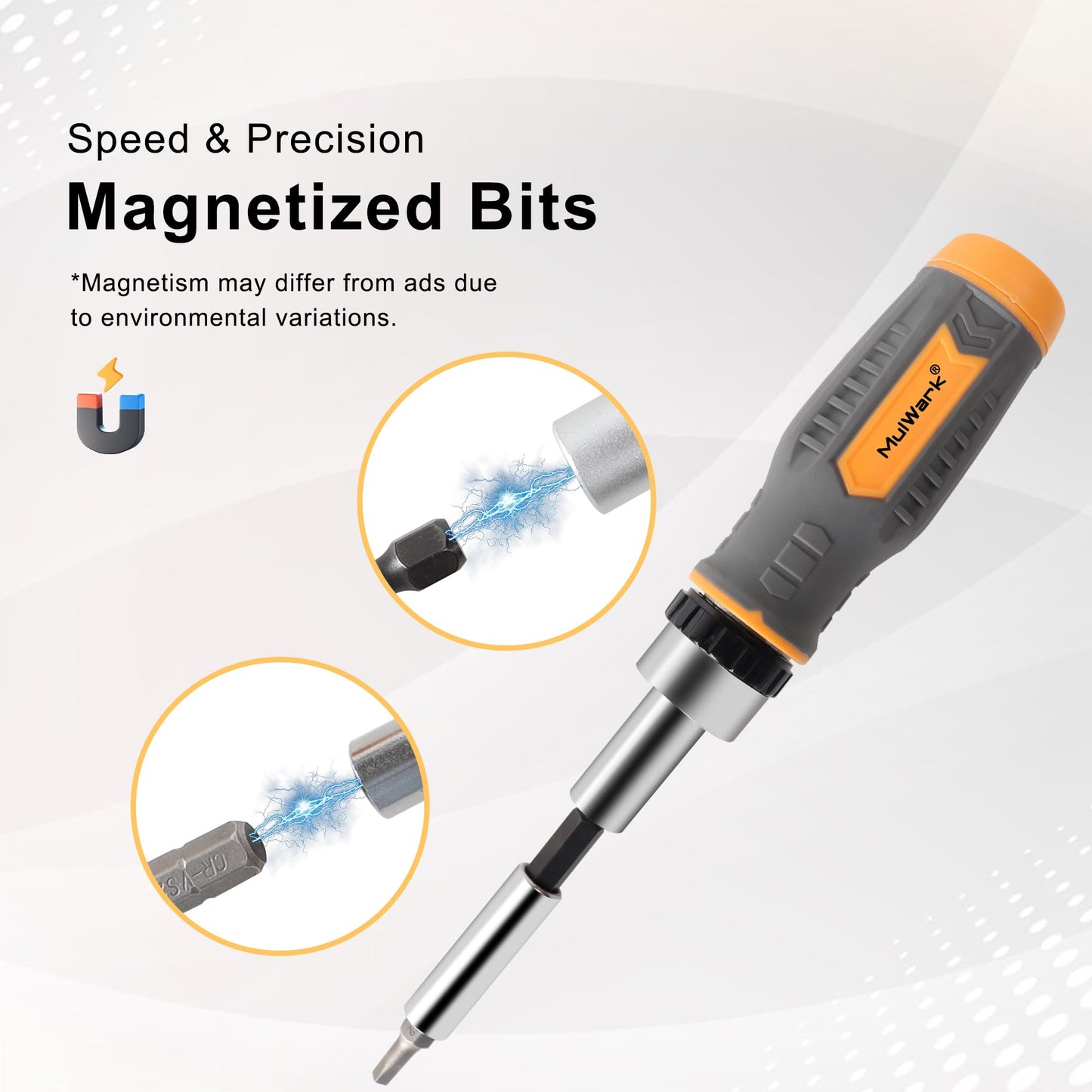 MULWARK Screwdriver Bit Set & Socket Kit, 77-Pieces Ratcheting Screwdriver Set with Case, 77 in 1 Multi Bit Screw Driver for Home DIY, Electronics, Car Emergency and Garage