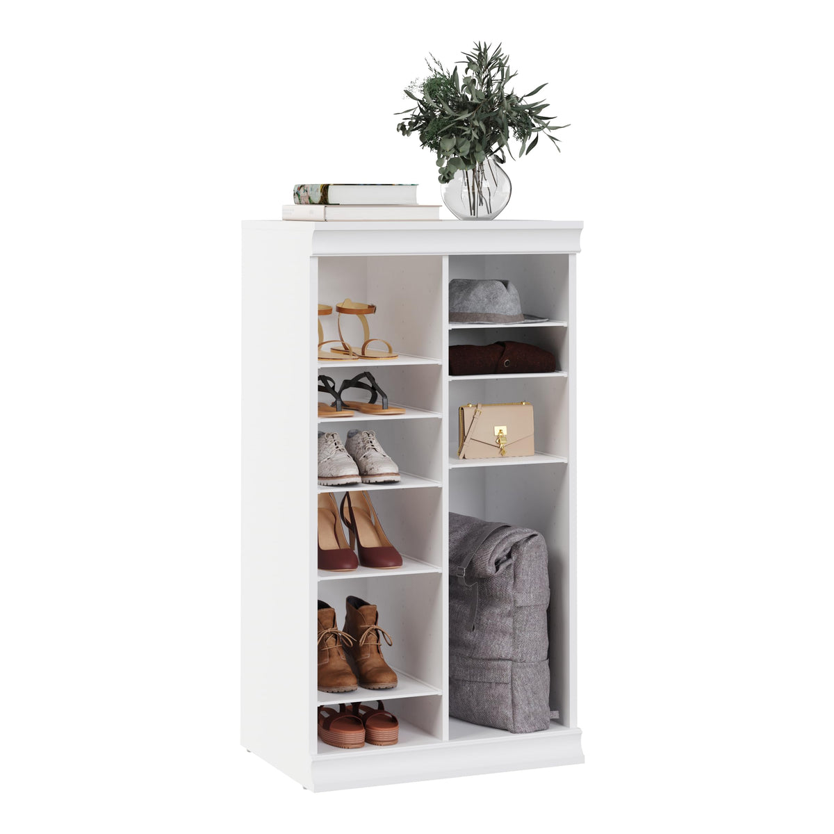 ClosetMaid Modular Adjustable Divided Storage Shelving Unit Organizer, 15.94-Inch D x 40.3-Inch H x 21.38-Inch W, White