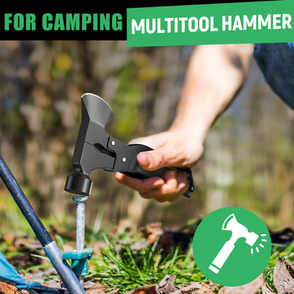 DETDLIB 15-in-1 Multitool Axe Hatchet, Birthday Gifts for Men, Essential for Camping, Hiking, Cool Gadget, Gifts for Men. Women, Dad, Him, Husband, Father, Mechanic, Boyfriend, Black