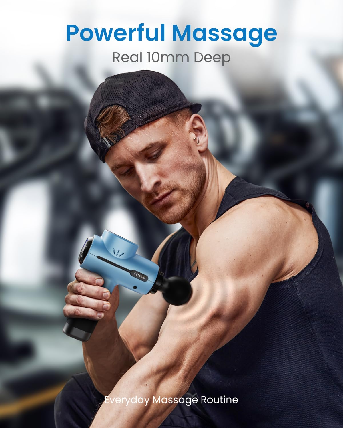 RENPHO Massage Gun Deep Tissue, FSA HSA Eligible Portable Percussion Massager for Back and Neck, Gifts for Men and Women, Handheld Device with Carry Case, Active