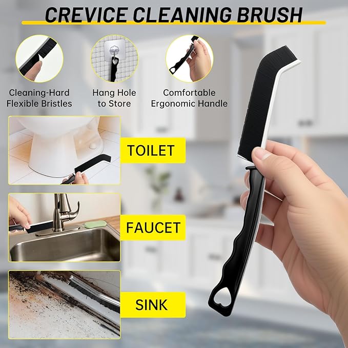12Pcs Crevice Cleaning Brush Set, Hard Bristle Small Cleaning Brushes