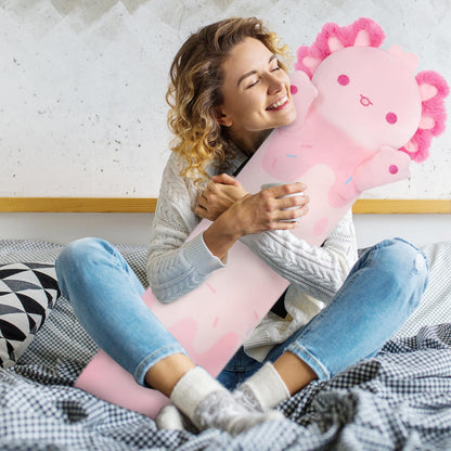 Mewaii 20in Long Pink Axolotl Plush Pillows Stuffed Animals Squishy Pillows - Cute Axolotl Plushie Sleeping Hugging Plush Pillow Soft Toys for Kids