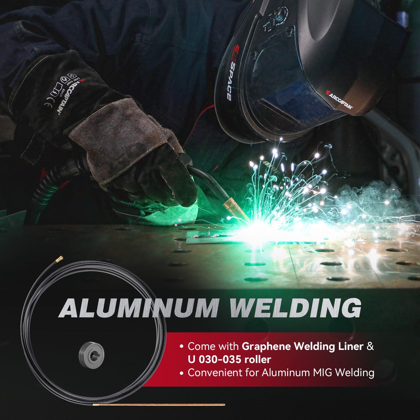 ARCCAPTAIN iControl MIG205 Pro MIG Welder 205A 120V 240V Gas MIG/Gasless Flux MIG/MMA Stick/Lift TIG/Spot Welding/Spool Gun Aluminum Welding Machine, 6 in 1 Professional Welder Machine, APP Control