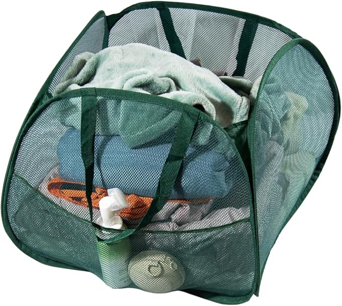 Collapsible Laundry Basket 90L, Foldable Mesh Pop-up Laundry Hamper