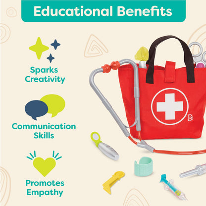 B. toys – Mini Doctor Care Kit with Realistic Tools for Toddlers & Kids – Educational Toys for Role Play & Imaginative Play – Includes Medical Bag & Accessories – 18+ months