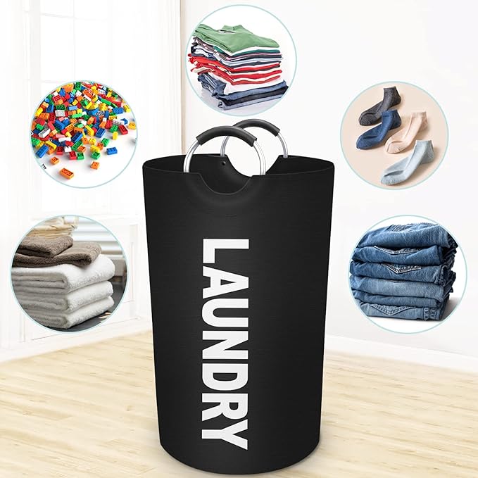 StorageRight 90L Large Laundry Basket, Laundry Hamper, Dirty Clothes Hamper