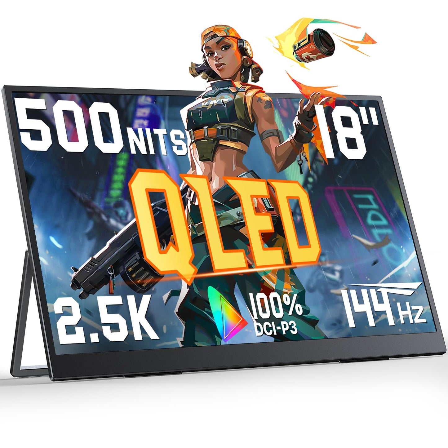 UPERFECT Portable Monitor 18.5 inch 120HZ 125% sRGB 1080P w/VESA & Stand, Large Portable Monitor FreeSync IPS HDR Gaming Display, HDMI USB C Travel Second Screen for Laptop MacBook