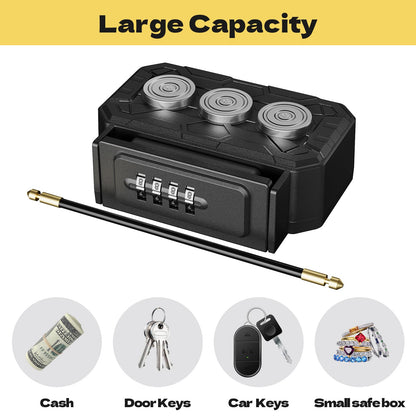 Magnetic Key Lock Box,Magnetic Key Holder Under car,Key Holder Magnetic,Hide a Key Outside,Waterproof Magnetic Key Hider,4 Combinations & Dual Mounting
