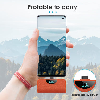 Mini Portable Charger USB-C Power Bank 5200mAh,Ultra Compact LCD Display Battery Pack Backup Charger Compatible with iPhone 17/17 Air/17 Pro/17 Pro Max/16/16 Plus/16 Pro Max/15 Series,Samsung-Green