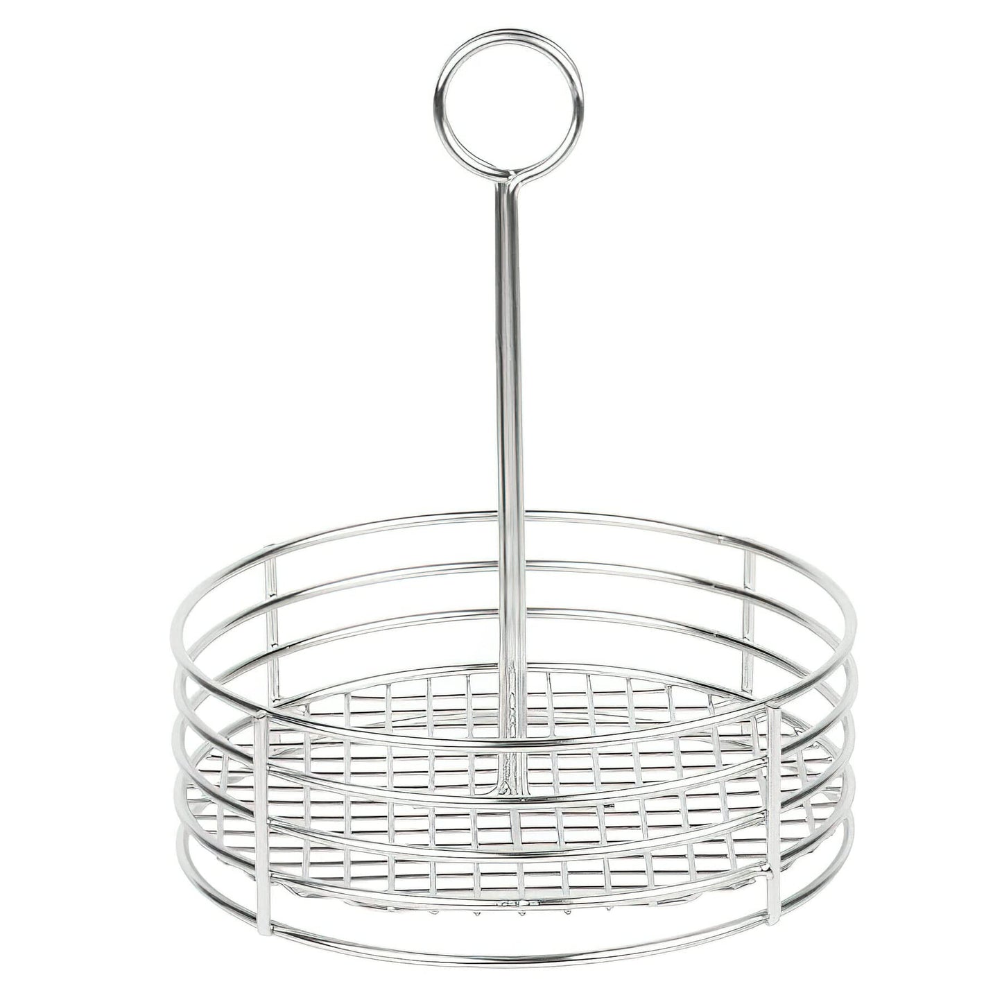 G.E.T. Stainless Steel Round Condiment Caddy - Table Caddies Collection, 7.5