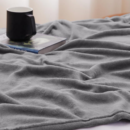 WAVVE Fleece Blanket Sofa Throw Grey 4ft x 5ft - Fluffy Soft Warm Versatile Blanket for Sofa/Couch/Bed Throw/Single Size Gray,130x150 cm