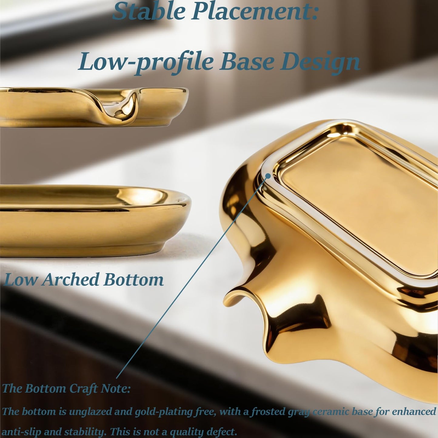 Ovatheria Polished Gold Soap Dish