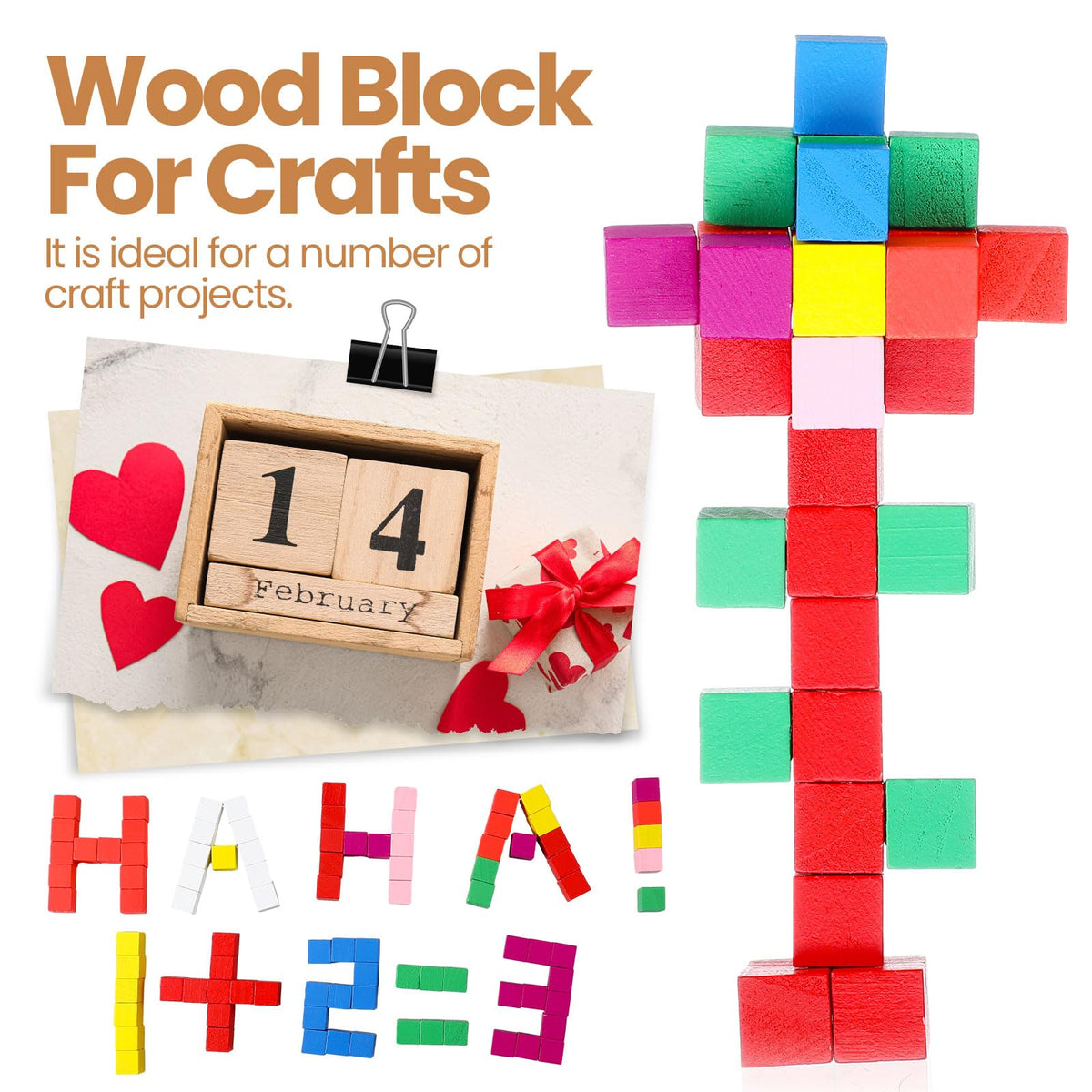 Barydat 100 Pcs 1 in Wooden Cubes, Unfinished Wooden Blocks for Crafting Natural Craft Wood Square Blank Cube for DIY Project Baby Showers