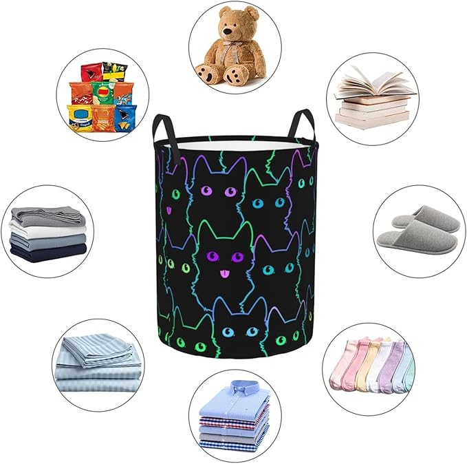 Funny Black Cats Laundry Hamper Bag